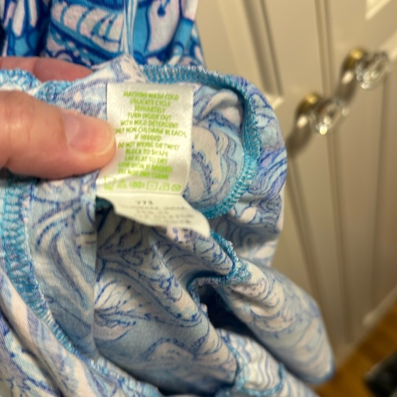 Size L Lilly Pulitzer Malone dress, Amalfi Blue Sound the Sirens print - Picture 8 of 8